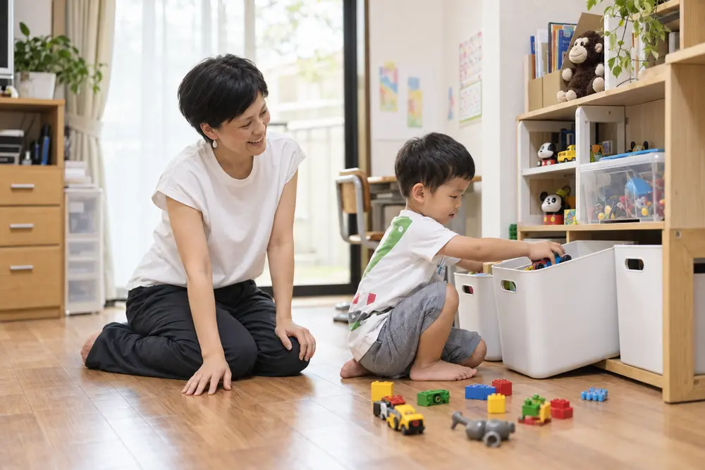 親子で無理なくおもちゃを片づける毎日のイメージ写真